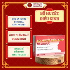 BỔ HUYẾT ĐIỀU KINH NAM DƯỢC (hộp 30 viên) - Giúp bổ huyết, điều hòa kinh nguyệt; Giúp giảm đau bụng kinh; Hạn chế RLKN
