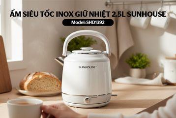 Ấm siêu tốc Inox giữ nhiệt 2.5L SUNHOUSE SHD1392