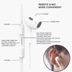 Tai nghe có dây nhét tai Earldom ET-E60 đầu jack 3.5 kết nối điện thoại laptop PC Chính Hãng