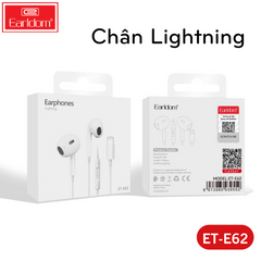 Tai nghe có dây nhét tai Earldom ET-E60 đầu jack 3.5 kết nối điện thoại laptop PC Chính Hãng