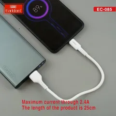 Cáp Sạc Nhanh Chính Hãng Earldom 25cm EC-085 Bọc TPU Cực Bền