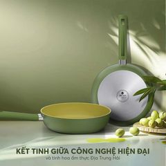 Chảo chống dính Ceramic Elmich Olive Classic EL5977OV26 size 26cm
