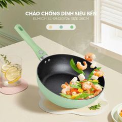Chảo chống dính Ceramic Elmich Olive Classic EL5977OV26 size 26cm