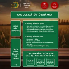 Gạo Phúc Cư | 5KG Gạo Bắc Hương Vụ Mới (LOẠI NGON) Hạt Dài Cơm Mềm Thơm Ngon