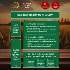 Gạo Phúc Cư | 50KG Gạo Nếp Quýt Kinh Môn 6 Tháng Tuổi (Nếp Cái Hoa Vàng) Hạt To Tròn Nấu Xôi Làm Bánh