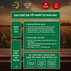 Gạo Phúc Cư | 5KG Lứt Đỏ (LOẠI NGON) Huyết Rồng Hữu Cơ Tốt Cho Người Tiểu Đường Ăn Kiêng Heathy