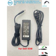 Sạc Dell XPS 12 L221X 9Q23 9Q33 19.5V - 2.31A - 3.34A - 45W - 65W Chân kim nhỏ 4.5 x 3.0 mm 631215