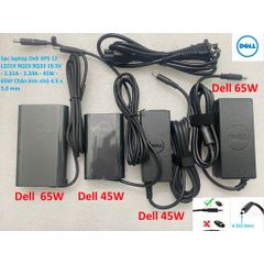 Sạc Dell XPS 12 L221X 9Q23 9Q33 19.5V - 2.31A - 3.34A - 45W - 65W Chân kim nhỏ 4.5 x 3.0 mm