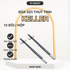 Đũa Sợi Thủy Tinh Kháng Khuẩn Keller 10 Đôi - Đũa Titan Cao Cấp Chống Trơn, Sạch Sẽ, Sang Trọng Dùng Trong Ẩm Thực Nhật Bản