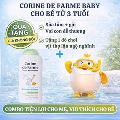 Gel tắm gội cho bé Corine de Farme Ultra-Rich - Chăm sóc da nhạy cảm, dịu nhẹ - Chai 250ml/500ml, Hương thơm tự nhiên từ Pháp
