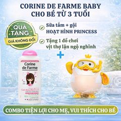 Gel Tắm Gội Corine de Farme Kids 2 in 1 Disney Princess - Sữa Tắm và Dầu Gội Dịu Nhẹ Cho Bé Gái 300ml