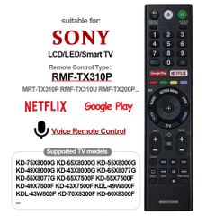 Điều Khiển Tivi Sony Giọng Nói RM-TX310P 2015-2019 - Remote Fullbox Kèm Pin - Tương Thích Smart TV