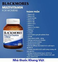Viên uống Blackmores Multivitamin For Men Bổ sung đa vitamin hỗ trợ sức khỏe sinh lý nam giới