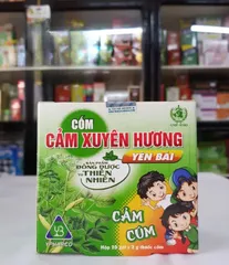 Cốm Cảm Xuyên Hương Yên Bái Dùng Được Cho Trẻ Em, hộp 20 gói, cảm cúm, cảm lạnh, nhức đầu, hắt hơi, sổ mũi cho trẻ em, người lớn
