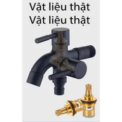 Đầu vòi nước phòng tắm 2 đầu ra Vòi nước inox 2 cổng xả độc lập cho máy giặt nhà vệ sinh
