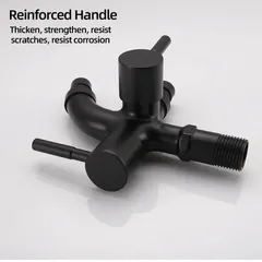 Đầu vòi nước phòng tắm 2 đầu ra Vòi nước inox 2 cổng xả độc lập cho máy giặt nhà vệ sinh