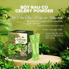 Bột Cần Tây Rau Má Diếp Cá- 100%Từ Rau Tươi, Bổ Sung Chất Xơ, Hỗ Trợ Detox-Giảm Cân, Đẹp Da Thanh Lọc Cơ Thế (Hộp 20 túi dạng bột hòa tan)