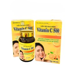 Viên uống Vitamin C500 Giúp bổ sung vitamin c cho cơ thể - Hộp 100 viên nén bao phim