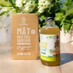 Giấm mật hoa dừa organic Sokfarm 500ml - Coconut Flower Vinegar - hàng Việt.