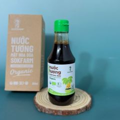 Nước tương ăn dặm, nước tương mật hoa dừa organic Sokfarm 200ml - Coconut Flower Aminos - hàng Việt.