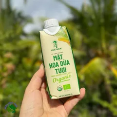 Mật hoa dừa tươi organic Sokfarm 330ml - Fresh Coconut Flower Juice - hàng Việt.