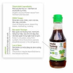 Nước tương ăn dặm, nước tương mật hoa dừa organic Sokfarm 200ml - Coconut Flower Aminos - hàng Việt.