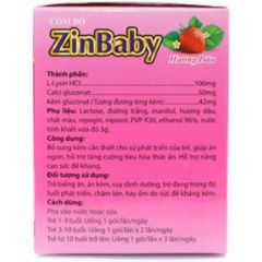 Cốm bổ ZinBaby hương dâu giúp ăn ngon, tiêu hóa tốt, tăng sức đề kháng - Hộp 25 gói