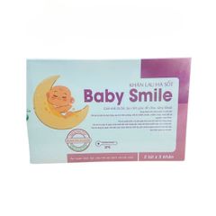 Khăn Lau Hạ Sốt BABYSMILE Làm mát da bé, tạo cảm giác dễ chịu - Hộp 5 túi x 5 khăn