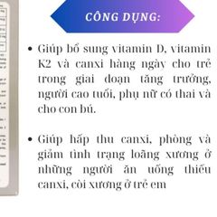 Calci Nano K2 Hỗ trợ tăng chiều cao, phòng giảm loãng xương, còi xương