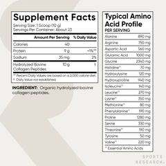 [modoria.] Bột Collagen Sports Research Organic Collagen Peptides Unflavored 227g Mỹ
