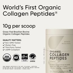 [modoria.] Bột Collagen Sports Research Organic Collagen Peptides Unflavored 227g Mỹ
