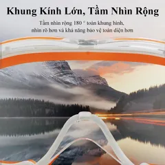 Kính bảo hộ đa năng Mắt kính nhựa PC viền kính màu cam, xanh dương chống hóa chất ngăn cát bụi người bị cận dùng được