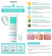 Kem Dưỡng ẩm Ahohwa Vitamin K Cream 50g - Phục Hồi Da Mỏng Đỏ, Giảm Kích Ứng, Cải Thiện Độ Săn Chắc Da