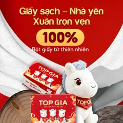 Combo 20 Gói Giấy Ăn cao cấp TopGia Tết, Tặng Ngựa Bông Miễn Phí, 4 Lớp Cao Cấp!