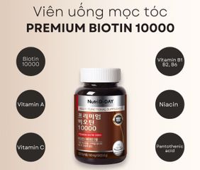 (Hàn Quốc) Viên Hỗ Trợ Mọc Tóc Giảm Rụng Tóc NUTRI D-DAY Premium Biotin 10000mg