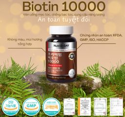 (Hàn Quốc) Viên Hỗ Trợ Mọc Tóc Giảm Rụng Tóc NUTRI D-DAY Premium Biotin 10000mg
