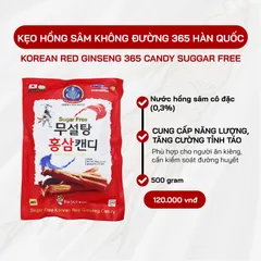 Kẹo Hồng Sâm Không Đường 365g Hàn Quốc - Tăng Đề Kháng, Giảm Say Tàu Xe, Hỗ Trợ Kiểm Soát Đường Huyết, Quà Tặng Sức Khỏe
