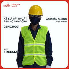Áo Phản Quang 2 Sọc Ngang Vải Lưới Thoáng Mát Sọc Phản Quang 5 CM Màu Chuối Mã 2SNCH001