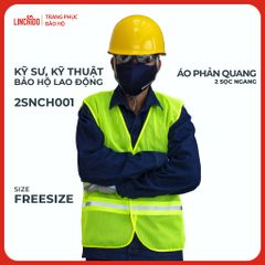 Áo Phản Quang 2 Sọc Ngang Vải Lưới Thoáng Mát Sọc Phản Quang 5 CM Màu Chuối Mã 2SNCH001