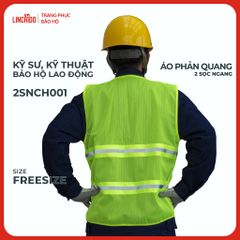 Áo Phản Quang 2 Sọc Ngang Vải Lưới Thoáng Mát Sọc Phản Quang 5 CM Màu Chuối Mã 2SNCH001