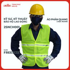 Áo Phản Quang 2 Sọc Ngang Vải Lưới Thoáng Mát Sọc Phản Quang 5 CM Màu Chuối Mã 2SNCH001