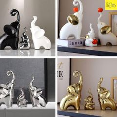 Tượng gia đình nhà voi trang trí nhà cửa, decor tủ kệ, quà tặng tân gia 633031