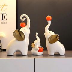 Tượng gia đình nhà voi trang trí nhà cửa, decor tủ kệ, quà tặng tân gia 633031