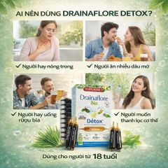 Nước Uống Detox Superdiet Drainaflore Pháp - Thải Độc Gan, Thận, Ruột, Hỗ Trợ Tiêu Hóa - Hộp 20 Ống Hữu Cơ 300ml