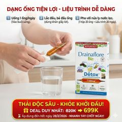 Nước Uống Detox Superdiet Drainaflore Pháp - Thải Độc Gan, Thận, Ruột, Hỗ Trợ Tiêu Hóa - Hộp 20 Ống Hữu Cơ 300ml