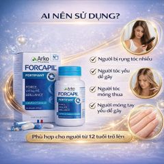 Viên Uống Ngăn Rụng Tóc Arkopharma Forcapil Fortifiant 30 viên - Giải Pháp Chắc Khỏe Cho Tóc Và Móng Sau Sinh, Hỗ Trợ Kích Thích Mọc Tóc