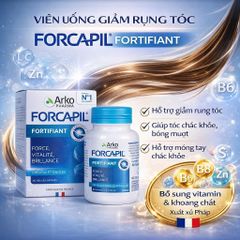 Viên Uống Ngăn Rụng Tóc Arkopharma Forcapil Fortifiant 30 viên - Giải Pháp Chắc Khỏe Cho Tóc Và Móng Sau Sinh, Hỗ Trợ Kích Thích Mọc Tóc