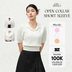 [LOHNT] Áo thun nữ cổ bẻ tay ngắn Hàn Quốc cao cấp/ Open collar Short sleeve - LT011