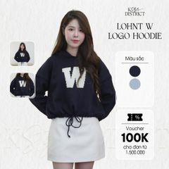 [LOHNT] Áo hoodie nữ W Logo Hoodie có mũ form ngắn cao cấp