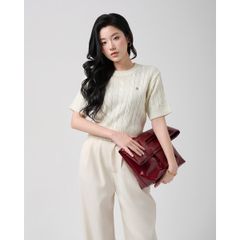 [LOHNT] Áo thun nữ Hàn Quốc dệt gân/ Elle Cable - Short sleeve - LT014